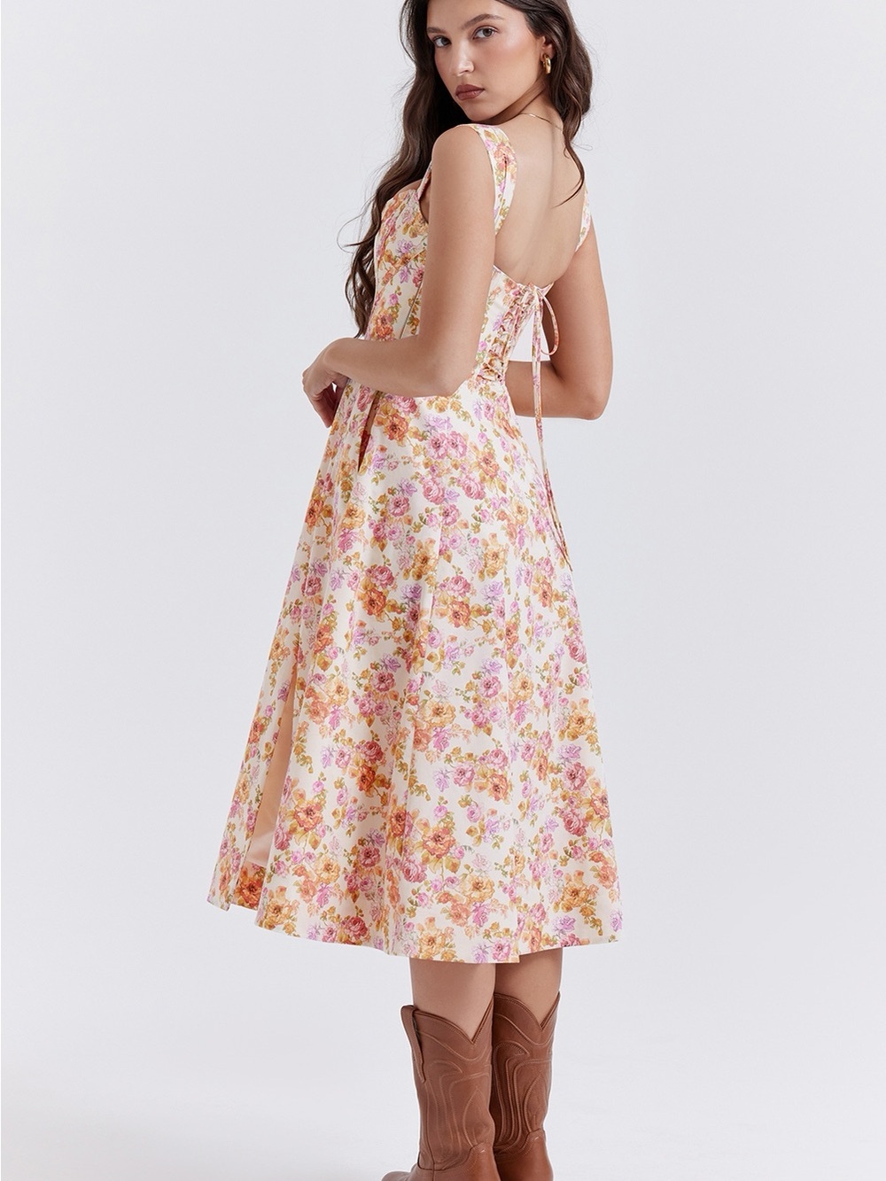 House of CB Saira ivory floral midi sundress - Picture 3 of 3